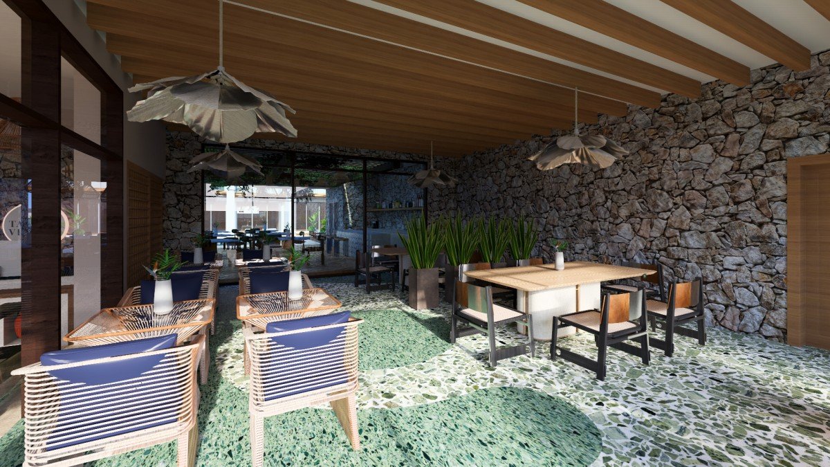 Terraza del restaurante de Takuma Smart Hotel