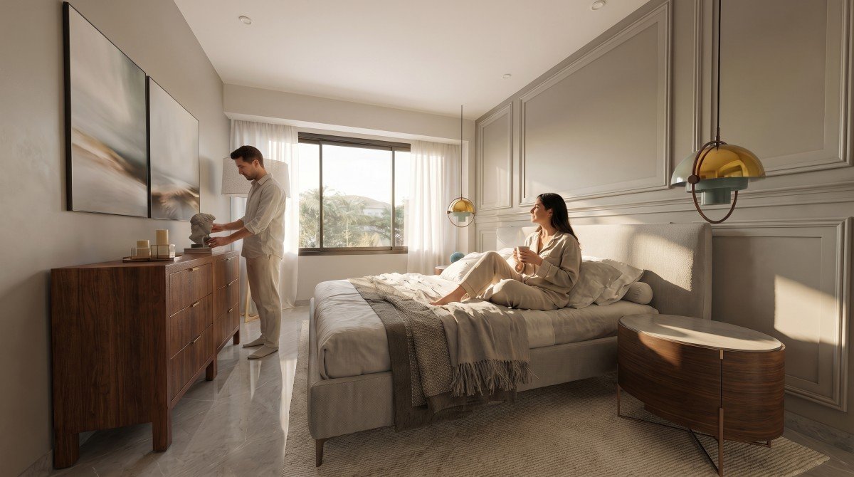 Habitación principal de Takuma Luxury Villas al amanecer
