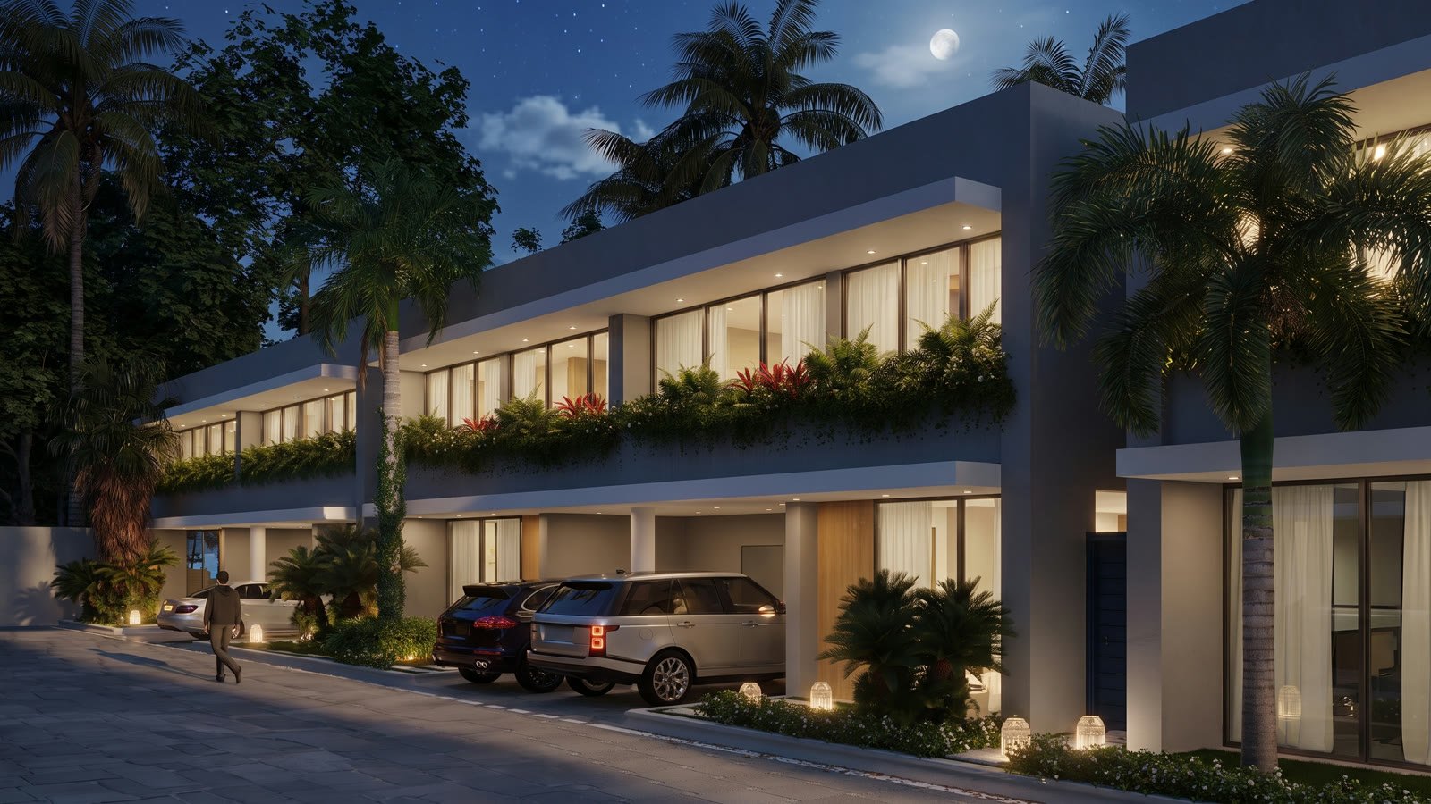 Fachada de Takuma Luxury Villas de noche